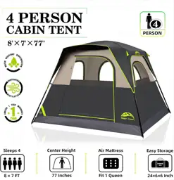 Happy Travel 4-Person Cabin Tent… — Photo 2