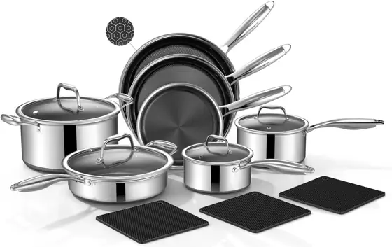 Yoehka 14-Piece Hybrid Stainless Steel… — Photo 1