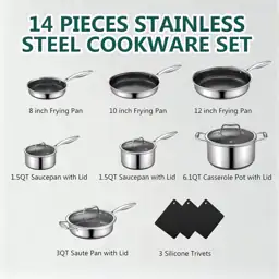 Yoehka 14-Piece Hybrid Stainless Steel… — Photo 2