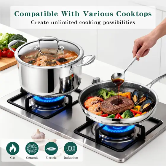 Yoehka 14-Piece Hybrid Stainless Steel… — Photo 3