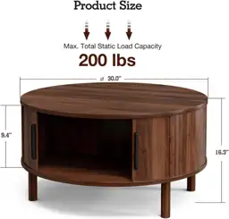 ZttRiee Round Coffee Table with… — Photo 2