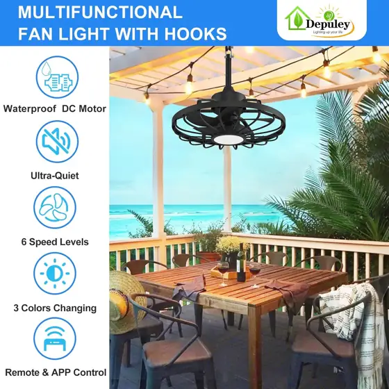 Depuley Gazebo Fans Outdoor Hanging… — Photo 2