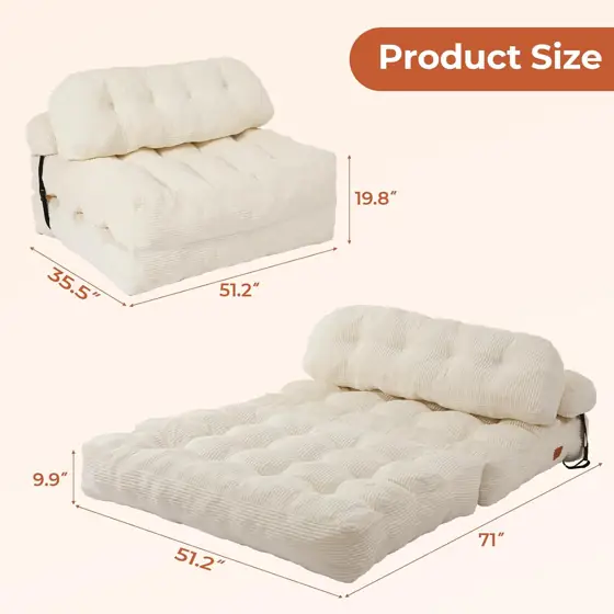 Folding Sofa Bed, Convertible Sleeper… — Photo 2