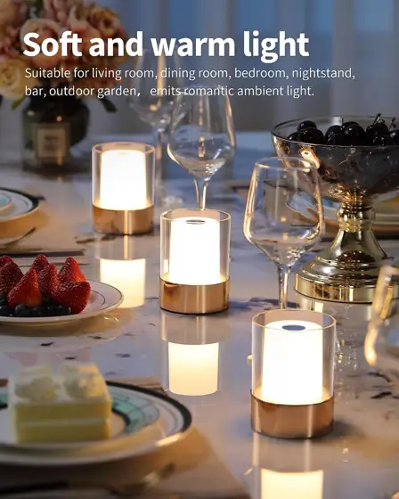 4" Gold Cordless Table Lamp… — Photo 2