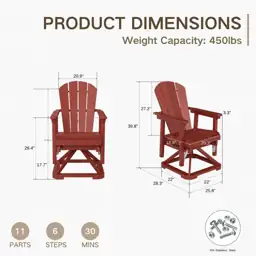 Kingdura Adirondack Swivel Glider Chair,… — Photo 2