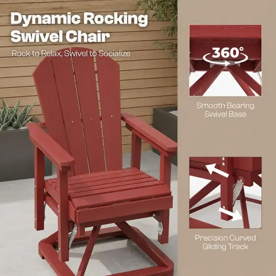Kingdura Adirondack Swivel Glider Chair,… — Photo 3