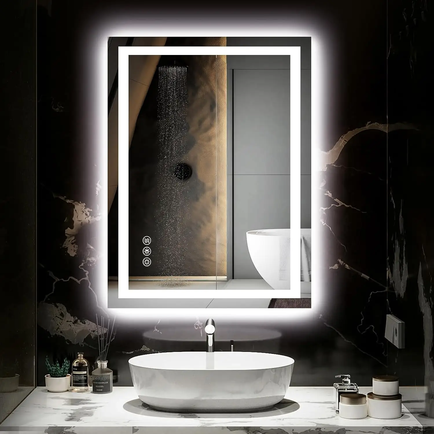 Hivone 24"X32" LED Bathroom Mirror… — Photo 1