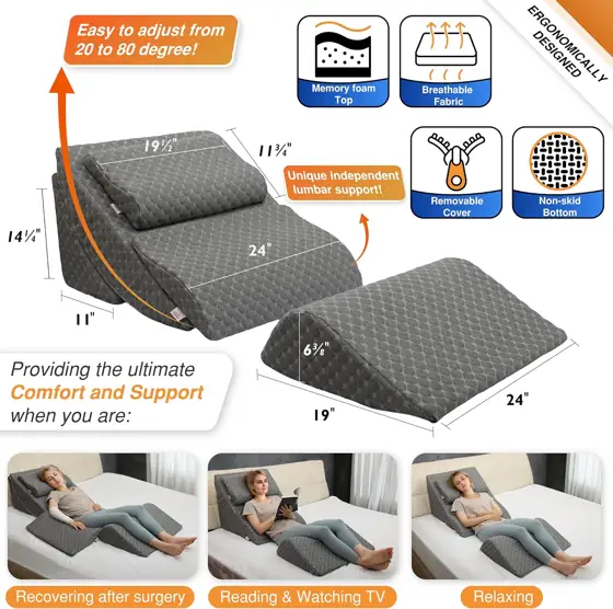 Adjustable Orthopedic Bed Wedge Pillow… — Photo 2