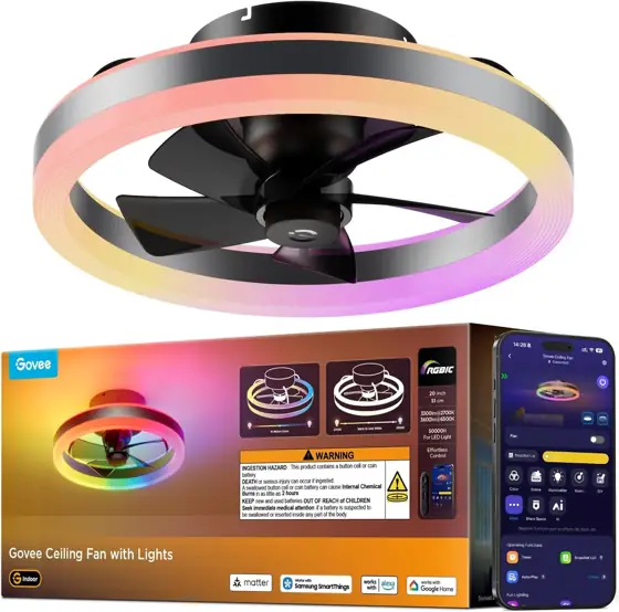 Govee Ceiling Fan with Lights,… — Photo 1