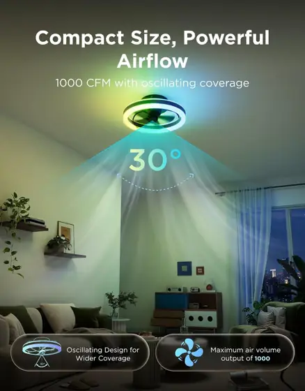 Govee Ceiling Fan with Lights,… — Photo 3