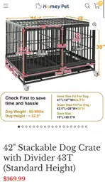 42" Stackable Dog Crate with… — Photo 1