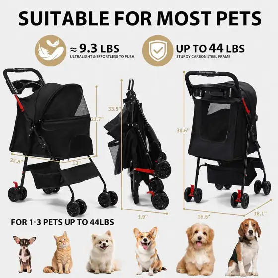 Dog Stroller for Small Medium… — Photo 3