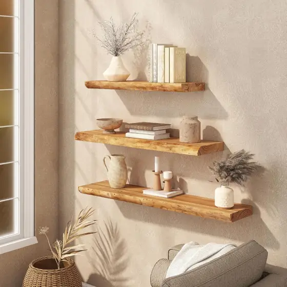32" Live Edge Floating Shelves,… — Photo 2
