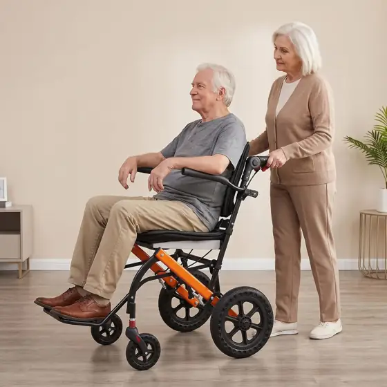 Transport Wheelchair with Adjustable Handle,… — Photo 2