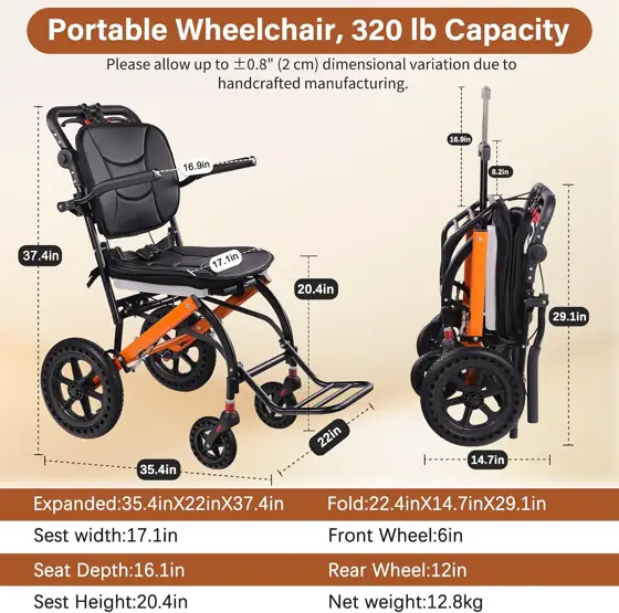 Transport Wheelchair with Adjustable Handle,… — Photo 3