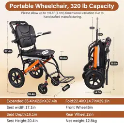 Transport Wheelchair with Adjustable Handle,… — Photo 3