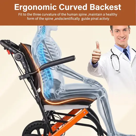 Transport Wheelchair with Adjustable Handle,… — Photo 4