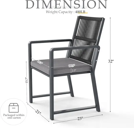 Outdoor Patio Dining Chair, 400… — Photo 3