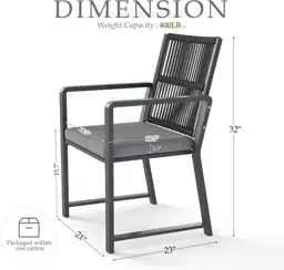 Outdoor Patio Dining Chair, 400… — Photo 3