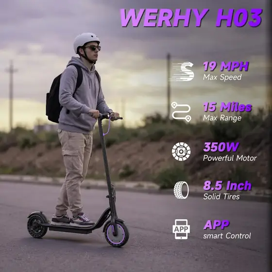 WERHY Adult Electric Scooter,15-25 Miles… — Photo 2