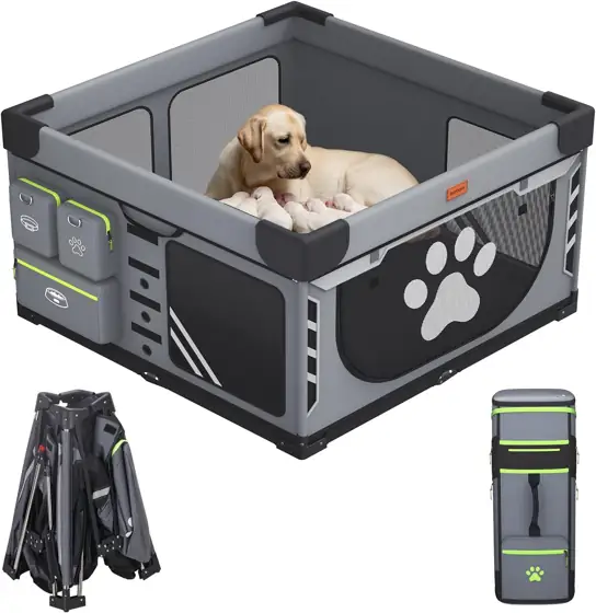 Loobani Foldable Dog Playpen, 43.3x43.3x27.1,… — Photo 1