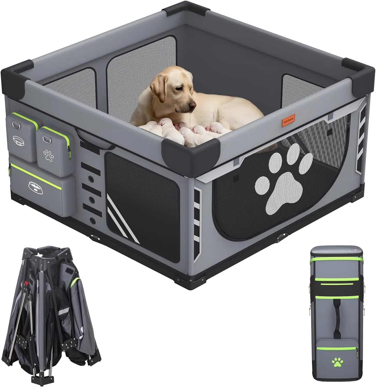 Loobani Foldable Dog Playpen, 43.3x43.3x27.1,… — Photo 1