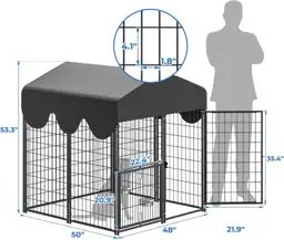 4x4x4.5ft Outdoor Dog Kennel, Heavy-Duty… — Photo 3
