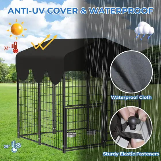 4x4x4.5ft Outdoor Dog Kennel, Heavy-Duty… — Photo 4