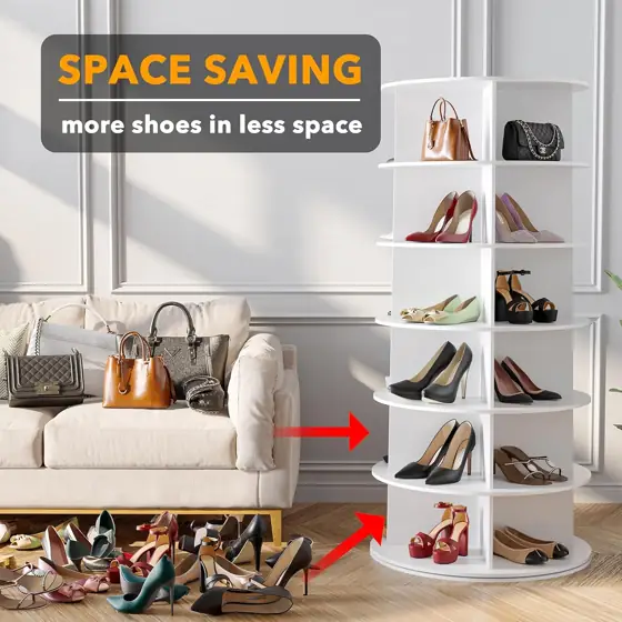 SpaceAid 6-Tier Rotating Shoe Rack… — Photo 3
