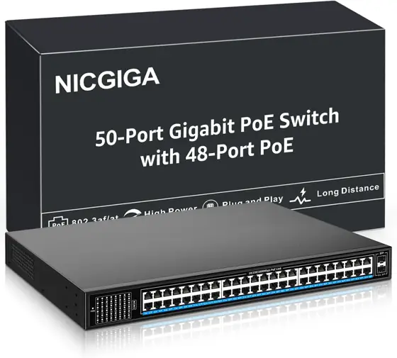 NICGIGA 48-Port Gigabit PoE Switch… — Photo 1
