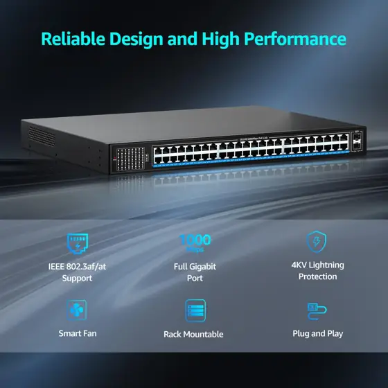 NICGIGA 48-Port Gigabit PoE Switch… — Photo 3