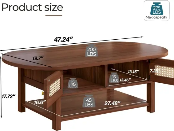 LVB Oval Coffee Table, 47"… — Photo 2