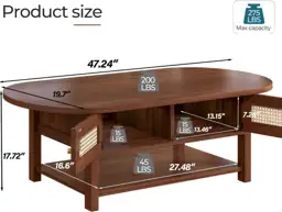 LVB Oval Coffee Table, 47"… — Photo 2