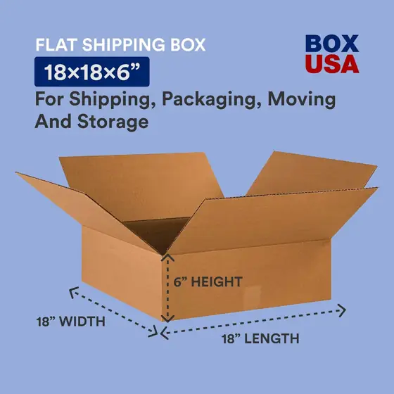 BOX USA 18x18x6 Corrugated Cardboard… — Photo 2