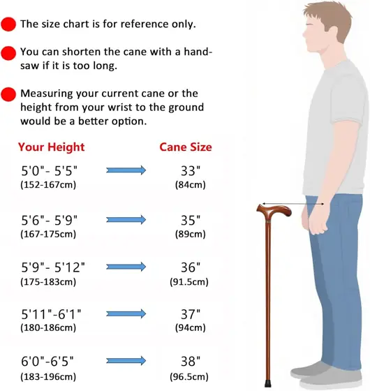 Wooden Walking Cane with 5-Height… — Photo 3