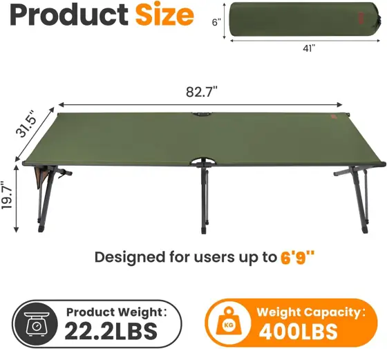 Heavy Duty Camping Cot for… — Photo 2