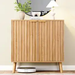 Fluted Storage Cabinet, Wood Sideboard… — Photo 1