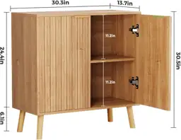 Fluted Storage Cabinet, Wood Sideboard… — Photo 2