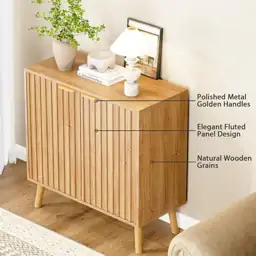 Fluted Storage Cabinet, Wood Sideboard… — Photo 3