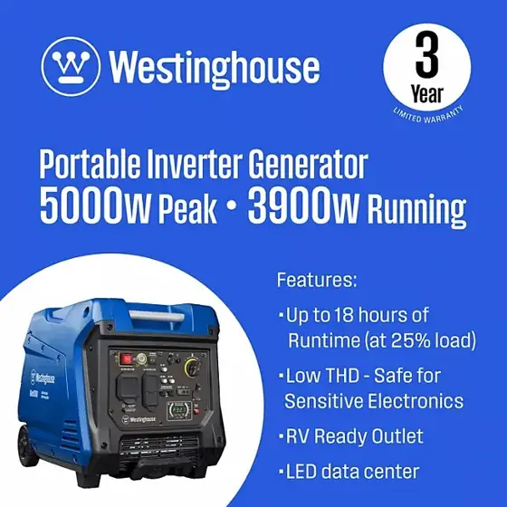 Westinghouse 4500 Peak Watt Remote/Electric… — Photo 2