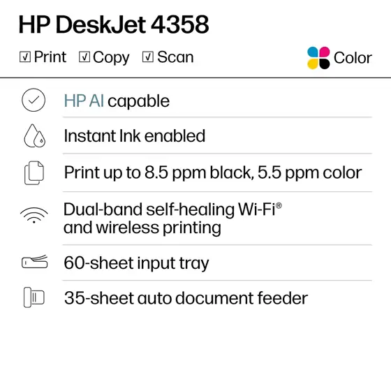 HP DeskJet 4358 Wireless All-in-One… — Photo 2