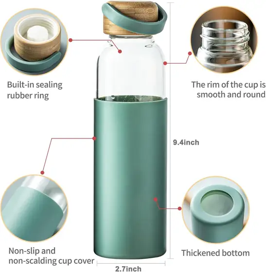 21oz Borosilicate Glass Water Bottles… — Photo 2