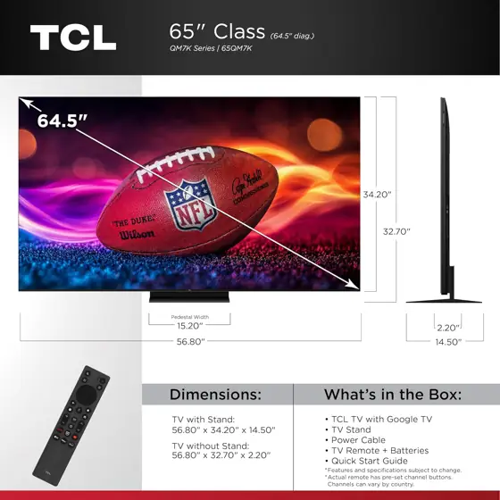 TCL 65-Inch QM7K Series Mini… — Photo 2