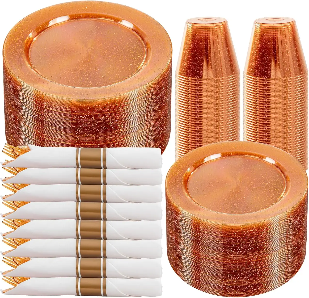 DaYammi 350PCS Orange Glitter Plastic… — Photo 1