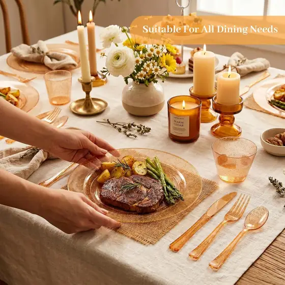 DaYammi 350PCS Orange Glitter Plastic… — Photo 3