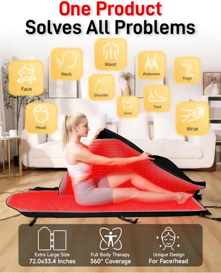 Triple-Mode Red Light Therapy Mat,… — Photo 2