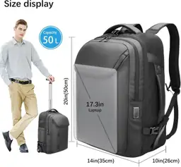 Rolling Backpack 50L with Wheels,… — Photo 4