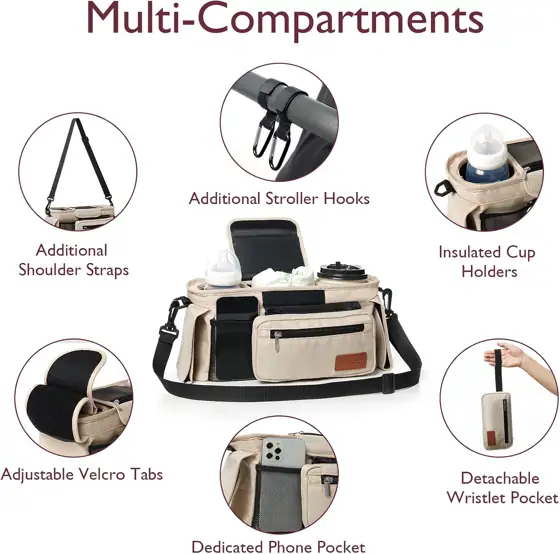 Momcozy Universal Stroller Organizer with… — Photo 2