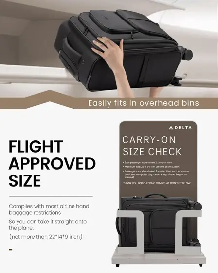 LOVEVOOK Carry-On Luggage 22x14x9, Airline… — Photo 3