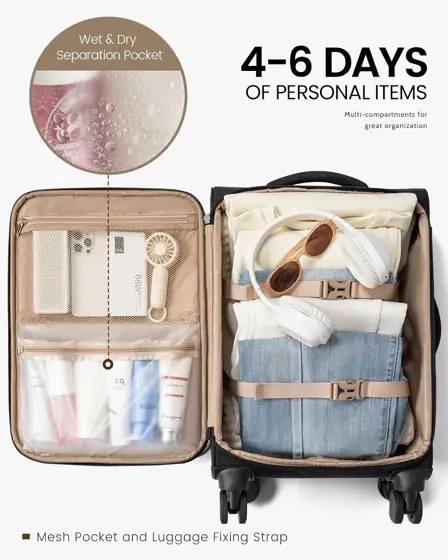 LOVEVOOK Carry-On Luggage 22x14x9, Airline… — Photo 4